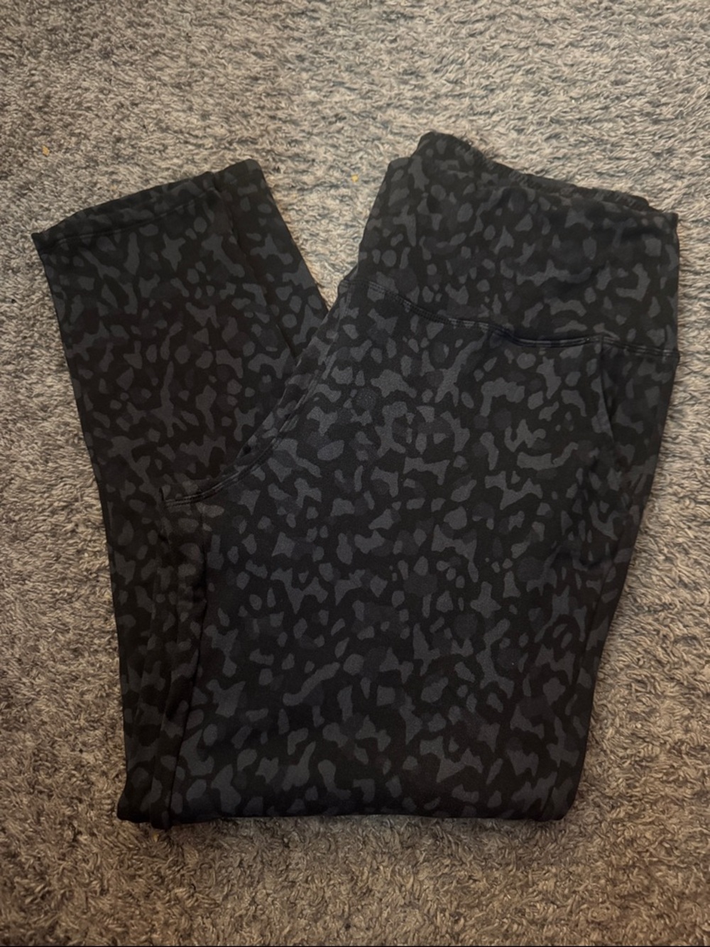 Black Leopard Print fleece lined leggings